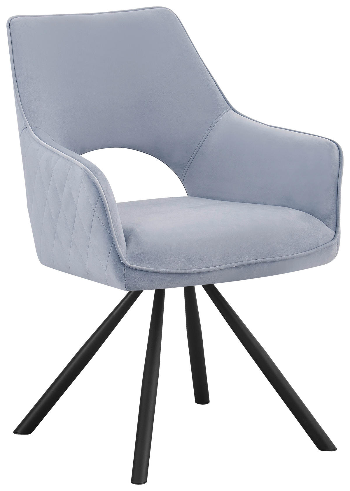 ARMLEHNSTUHL  in Eisen Webstoff  - Schwarz/Hellblau, Design, Textil/Metall (60/85/63cm) - Hom`in