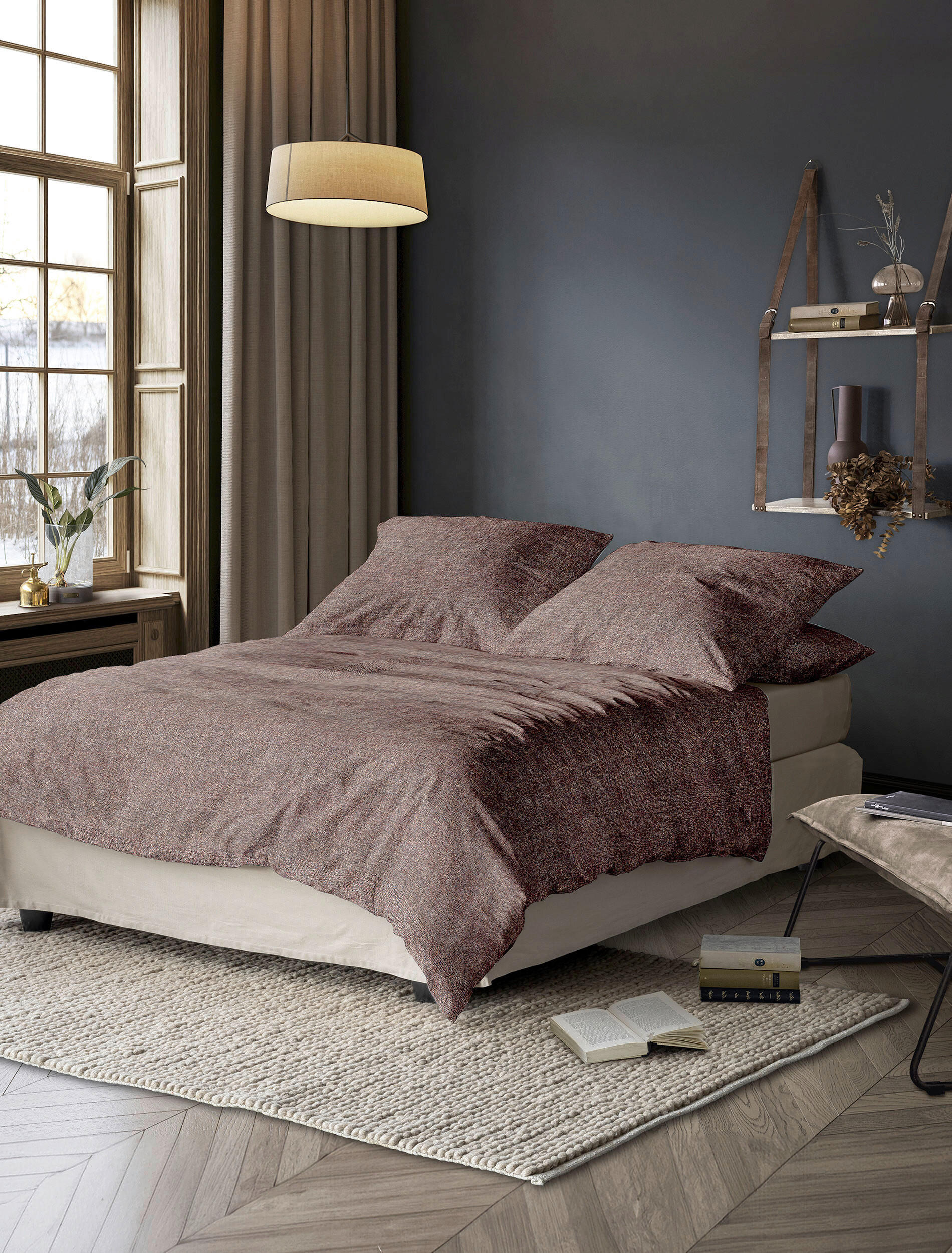 Thumbnail - Irisette Bettwäsche, Dunkelbraun, Textil, Graphik, 155x200 cm, pflegeleicht, hautfreundlich, bügelleicht, weiche und ans...