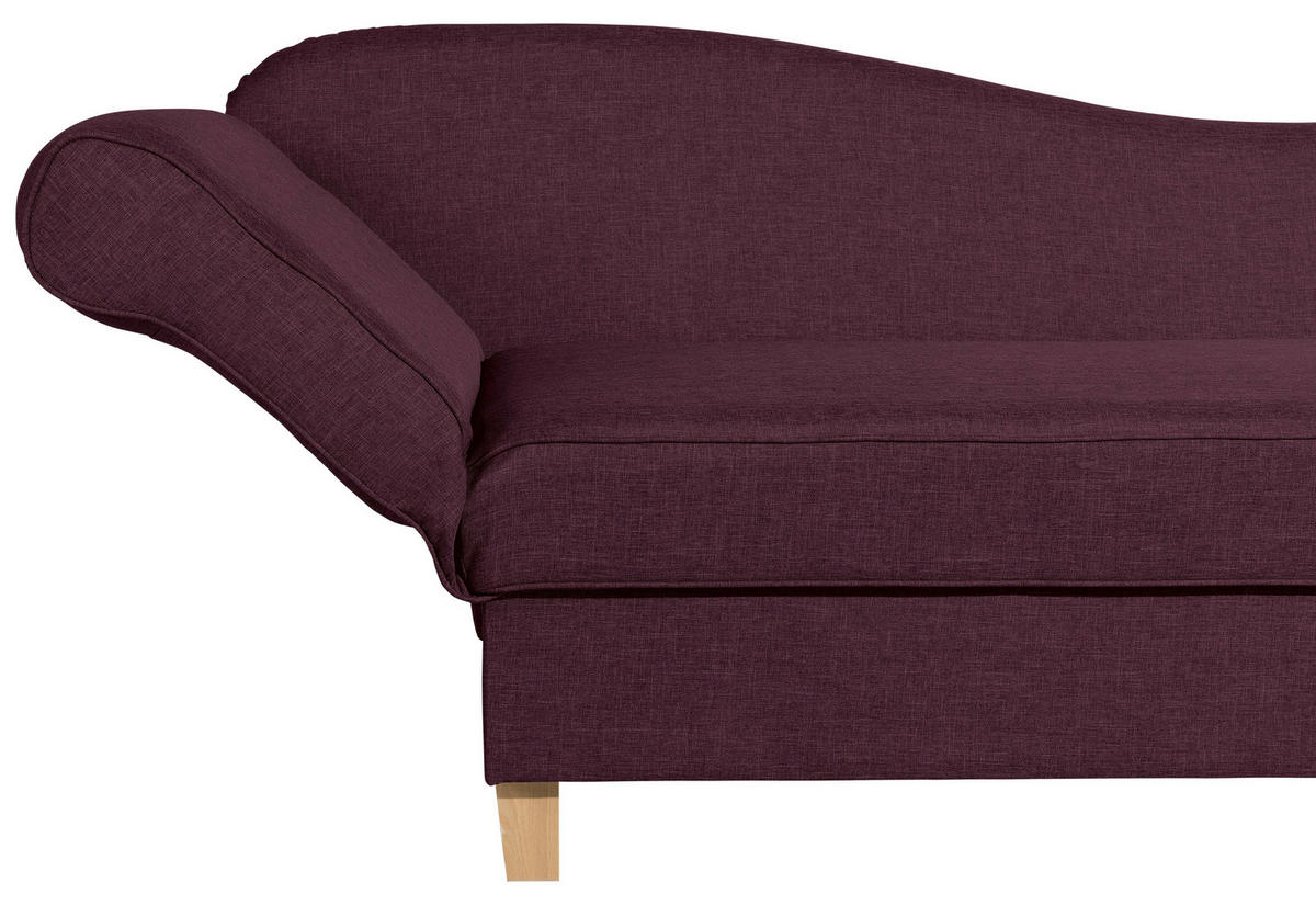 RÉCAMIERE in Flachgewebe Dunkelrot  - Buchefarben/Dunkelrot, Design, Holz/Textil (190/88/82cm) - Max Winzer