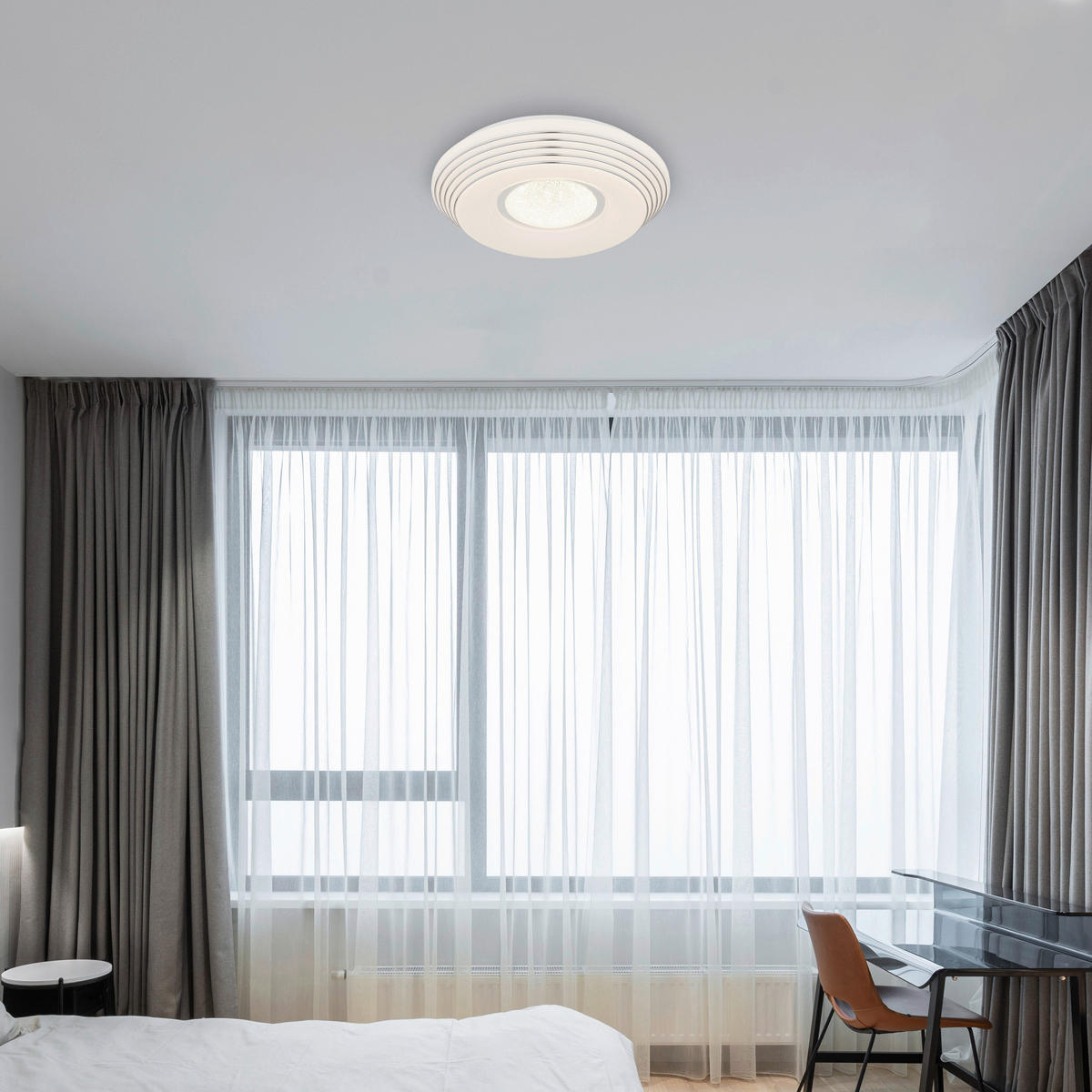 LED-DECKENLEUCHTE 24 W  39/8,3 cm    - Klar/Chromfarben, Design, Kunststoff/Metall (39/8,3cm) - Globo