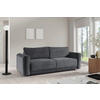 SCHLAFSOFA NORMAN in gerippt Grau  - Schwarz/Grau, Design, Kunststoff/Textil (252/93/167cm) - Livetastic