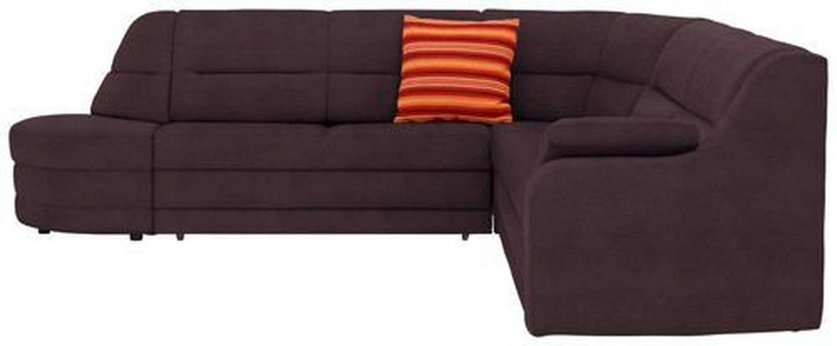 ECKSOFA in Flachgewebe Dunkelbraun  285/251 cm  - Dunkelbraun/Schwarz, KONVENTIONELL, Kunststoff/Textil (285/251cm) - Sedda