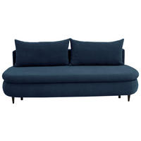 SCHLAFSOFA in Webstoff, Plüsch Dunkelblau  - Schwarz/Dunkelblau, Design, Textil (213/89/105cm) - Novel