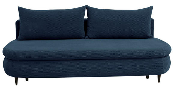 SCHLAFSOFA in Webstoff, Plüsch Dunkelblau  - Schwarz/Dunkelblau, Design, Textil (213/89/105cm) - Novel