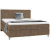 BOXSPRINGBETT 180/200 cm  in Braun  - Chromfarben/Braun, KONVENTIONELL, Kunststoff/Textil (180/200cm) - Voleo