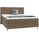 BOXSPRINGBETT 160/200 cm  in Braun  - Chromfarben/Braun, KONVENTIONELL, Kunststoff/Textil (160/200cm) - Voleo