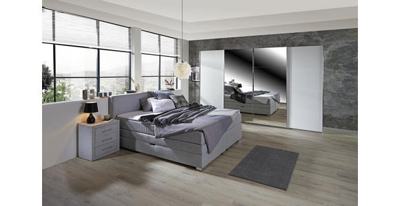 Schwebetürenschrank mit Spiegel 361cm Bensheim, Weiß Dekor - Weiß, MODERN, Holzwerkstoff (361/230/62cm) - James Wood