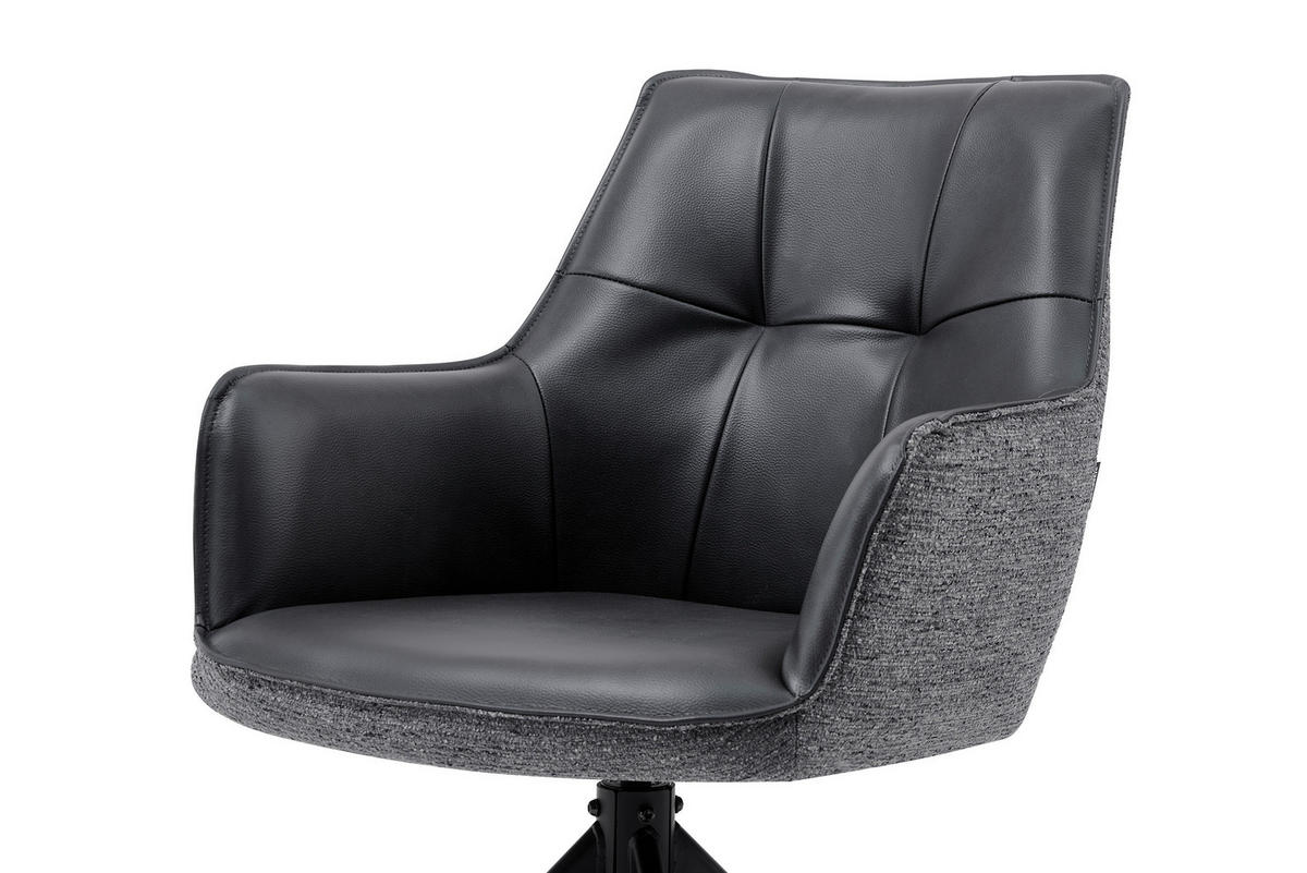 STOLICA S NASLONOM ZA RUKE  siva, crna  drvo, metal, tekstil      - siva/crna, Moderno, drvo/metal (58/87/61,5cm) - Livetastic