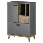 MIDISCHRANK 60/90/33 cm  - Eichefarben/Graphitfarben, Natur, Holzwerkstoff/Kunststoff (60/90/33cm) - Xora