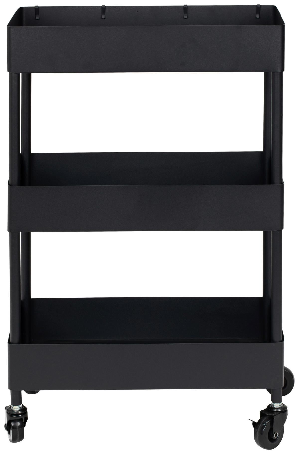 SERVIERWAGEN Schwarz  - Schwarz, MODERN, Kunststoff/Metall (40/64/22cm) - PBJ