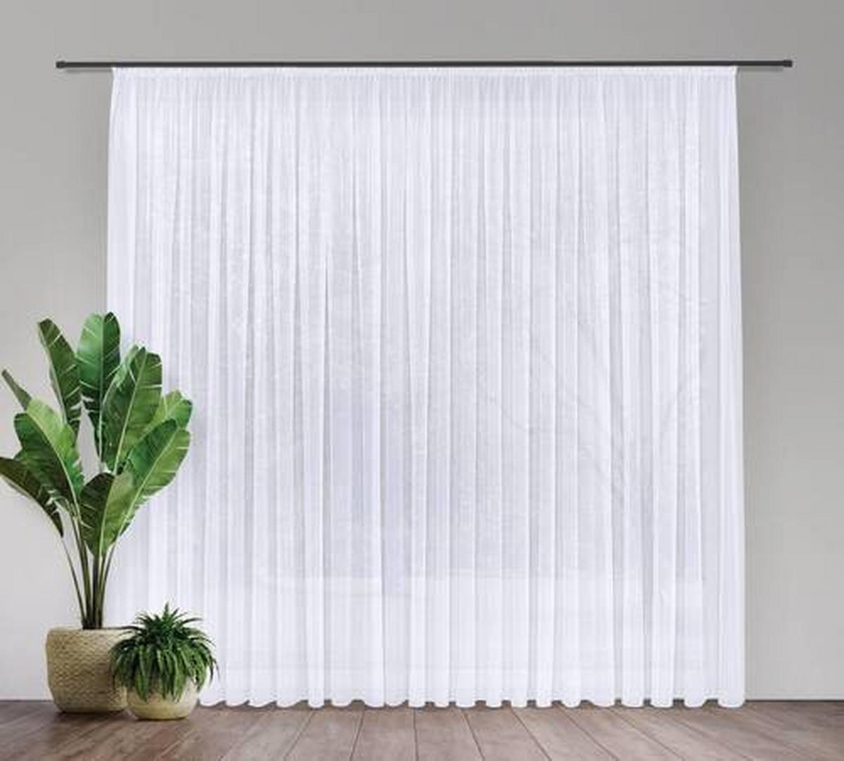 FERTIGSTORE  transparent  600/245 cm   - Weiß, Basics, Textil (600/245cm)