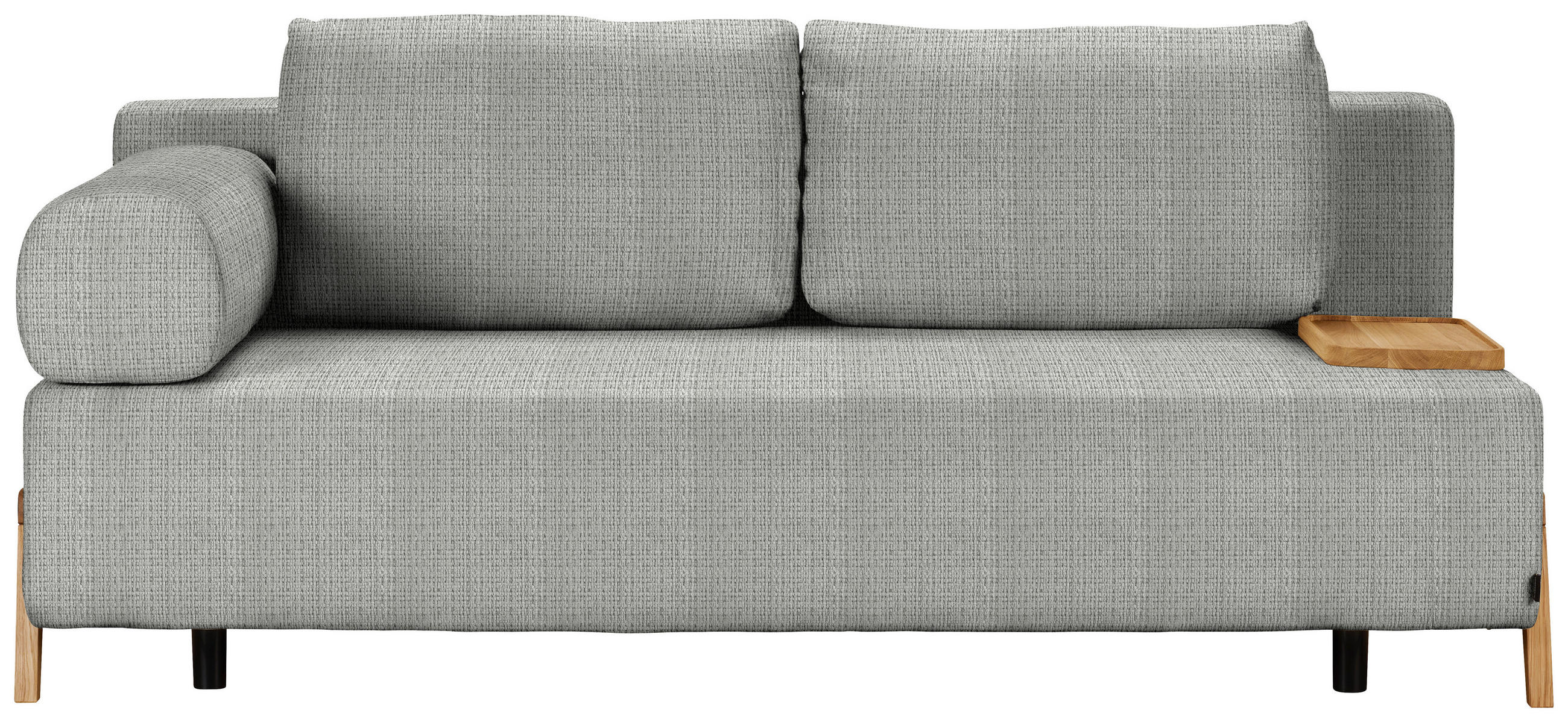 SCHLAFSOFA in Holz, Textil Hellgrau  - Hellgrau/Naturfarben, Design, Holz/Textil (211/88/102cm) - Niels Andersson