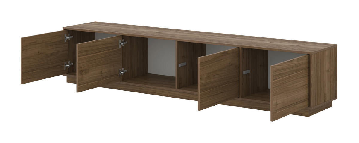 LOWBOARD Japandi  in 220,5/45/41,5 cm  - Nussbaumfarben, Design, Holzwerkstoff (220,5/45/41,5cm) - MID.YOU