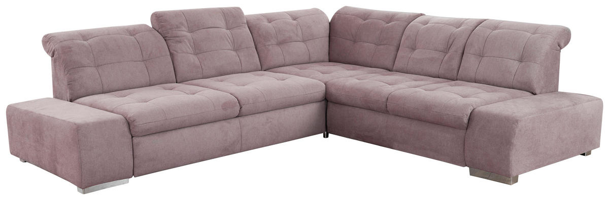 ECKSOFA inkl. Funktion in Flachgewebe Flieder  - Chromfarben/Flieder, Modern, Kunststoff/Textil (283/254cm) - Sit & More