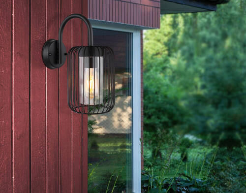 UTOMHUSLAMPA - klar/svart, Design, metall/plast (16/25/32,5cm) - Globo