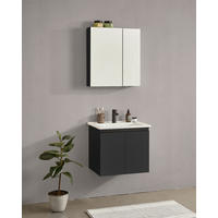 BADEZIMMER 3-teilig  in  - Weiß Hochglanz/Schwarz, MODERN, Glas/Holz (60/119/46cm) - MID.YOU