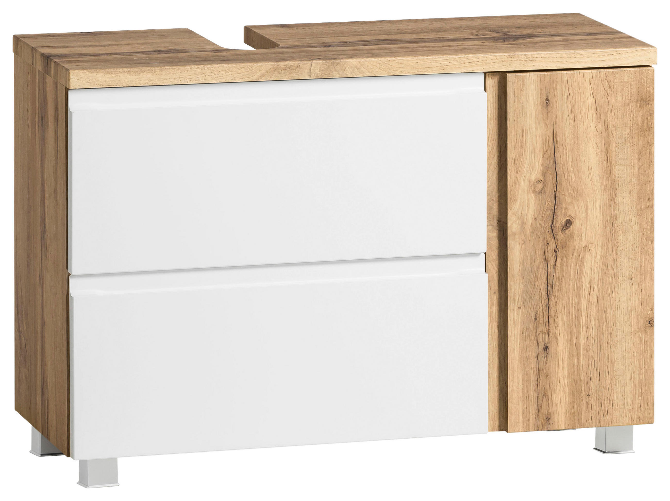 WASCHBECKENUNTERSCHRANK 85/56/35 cm  - Eiche Wotan/Weiß, MODERN, Holzwerkstoff (85/56/35cm) - Held