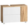 WASCHBECKENUNTERSCHRANK 85/56/35 cm  - Eiche Wotan/Weiß, MODERN, Holzwerkstoff (85/56/35cm) - Held