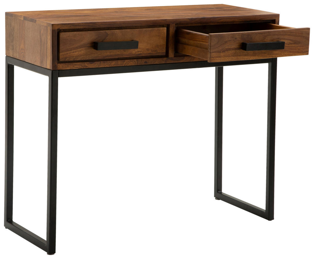 KONSOLENTISCH in Holz 90/35,5/76,5 cm    - Sheeshamfarben/Schwarz, KONVENTIONELL, Holz/Metall (90/35,5/76,5cm) - MID.YOU