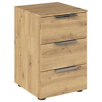 ÉJJELISZEKRÉNY króm, Artisan tölgy  - króm/fekete, Modern, faalapú anyag/fém (40/61/42cm) - Rauch Möbel