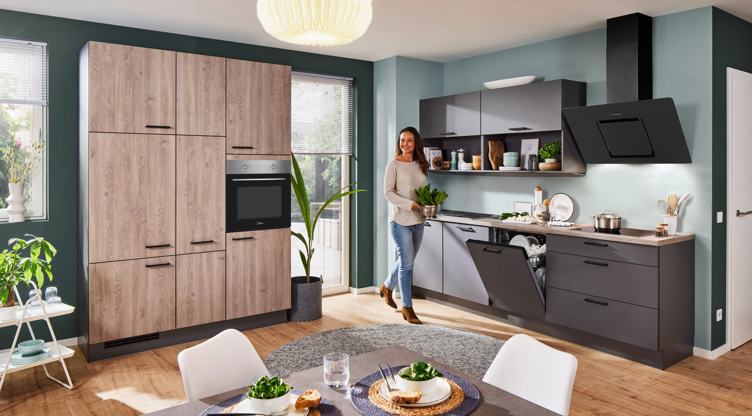 EINBAUKÜCHE   - Design, Holzwerkstoff - Celina