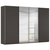 SCHWEBETÜRENSCHRANK 316/235/68 cm,  in Graphitfarben, 4 Tür(en)  - Chromfarben/Graphitfarben, Design, Holzwerkstoff/Metall (316/235/68cm) - Novel