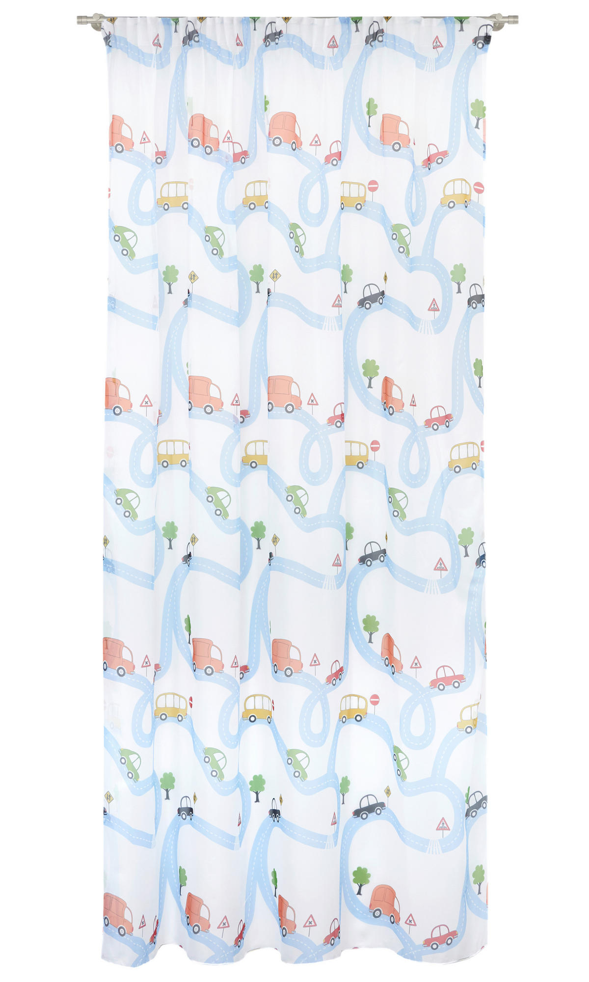 PERDEA  - albastru/alb, Basics, textil (295cm)