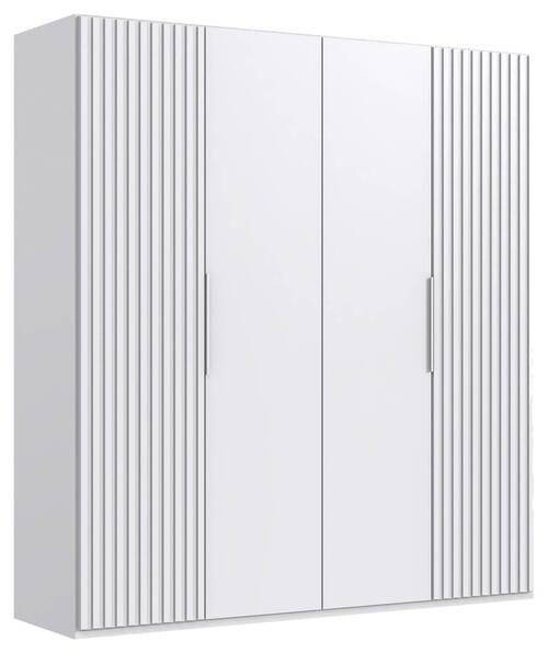 DREHTÜRENSCHRANK 200/216/58 cm 4-türig Weiß  - Weiß, MODERN, Holzwerkstoff/Metall (200/216/58cm) - MID.YOU