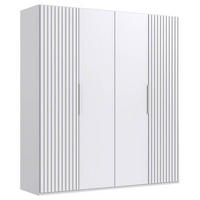 DREHTÜRENSCHRANK in Weiss  - Weiss, Modern, Holzwerkstoff/Metall (200/216/58cm) - MID.YOU