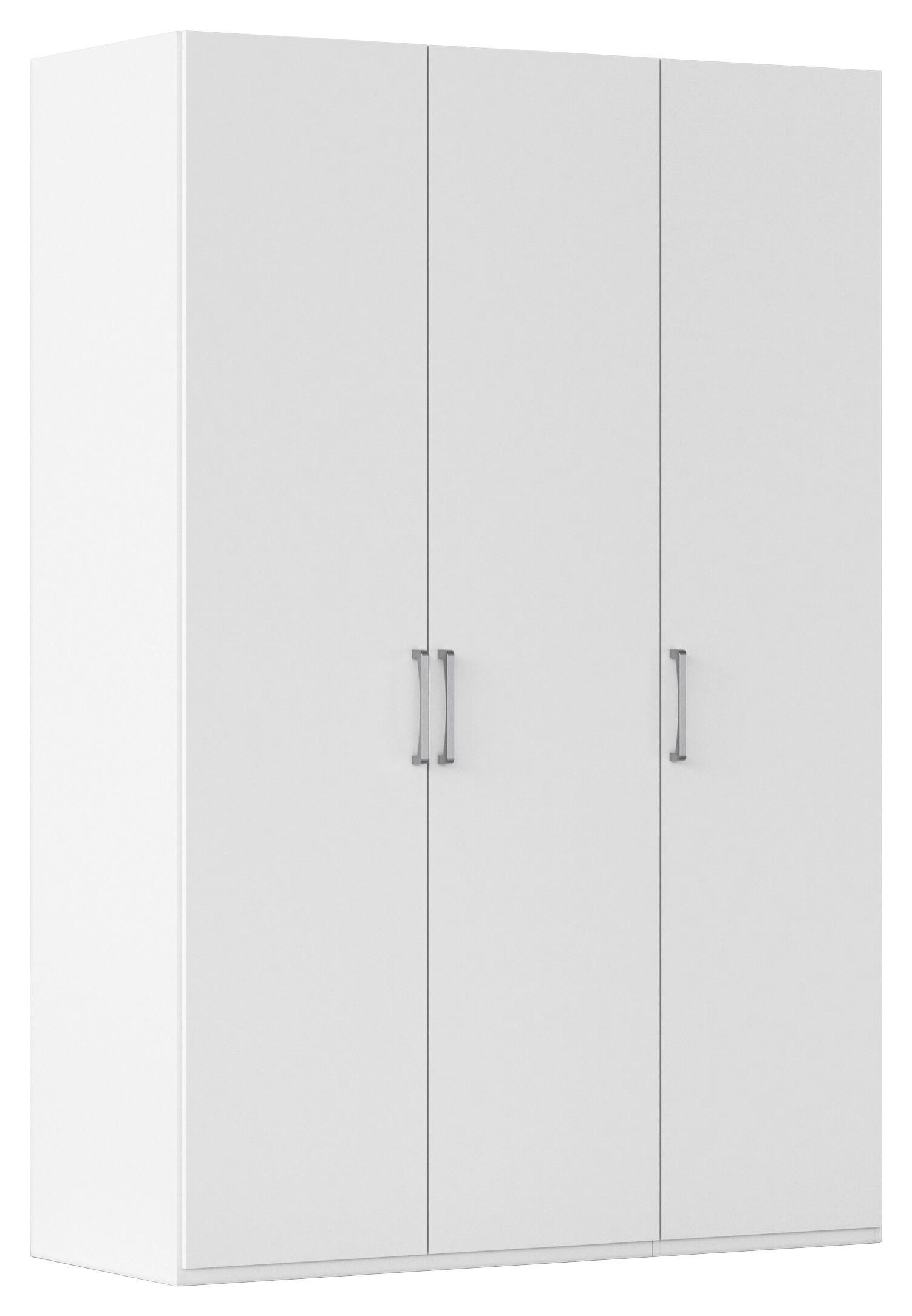 DREHTÜRENSCHRANK 151/235/61 cm,  in Weiß, 3-türig  - Edelstahlfarben/Weiß, Basics, Holzwerkstoff/Metall (151/235/61cm) - Novel