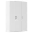 DREHTÜRENSCHRANK 151/235/61 cm,  in Weiß, 3-türig  - Edelstahlfarben/Weiß, Basics, Holzwerkstoff/Metall (151/235/61cm) - Novel