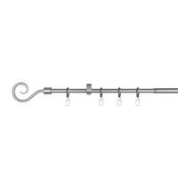 VORHANGSTANGENSET 130 cm  - Grau Hochglanz, Basics, Metall (130cm)