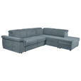 ECKSOFA Blau Flachgewebe  - Blau/Schwarz, KONVENTIONELL, Kunststoff/Textil (280/235cm) - Carryhome