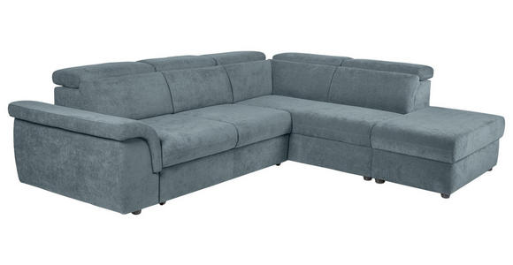 ECKSOFA Blau Flachgewebe  - Blau/Schwarz, KONVENTIONELL, Kunststoff/Textil (280/235cm) - Carryhome