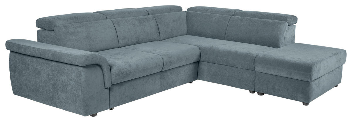 ECKSOFA Blau Flachgewebe  - Blau/Schwarz, KONVENTIONELL, Kunststoff/Textil (280/235cm) - Carryhome