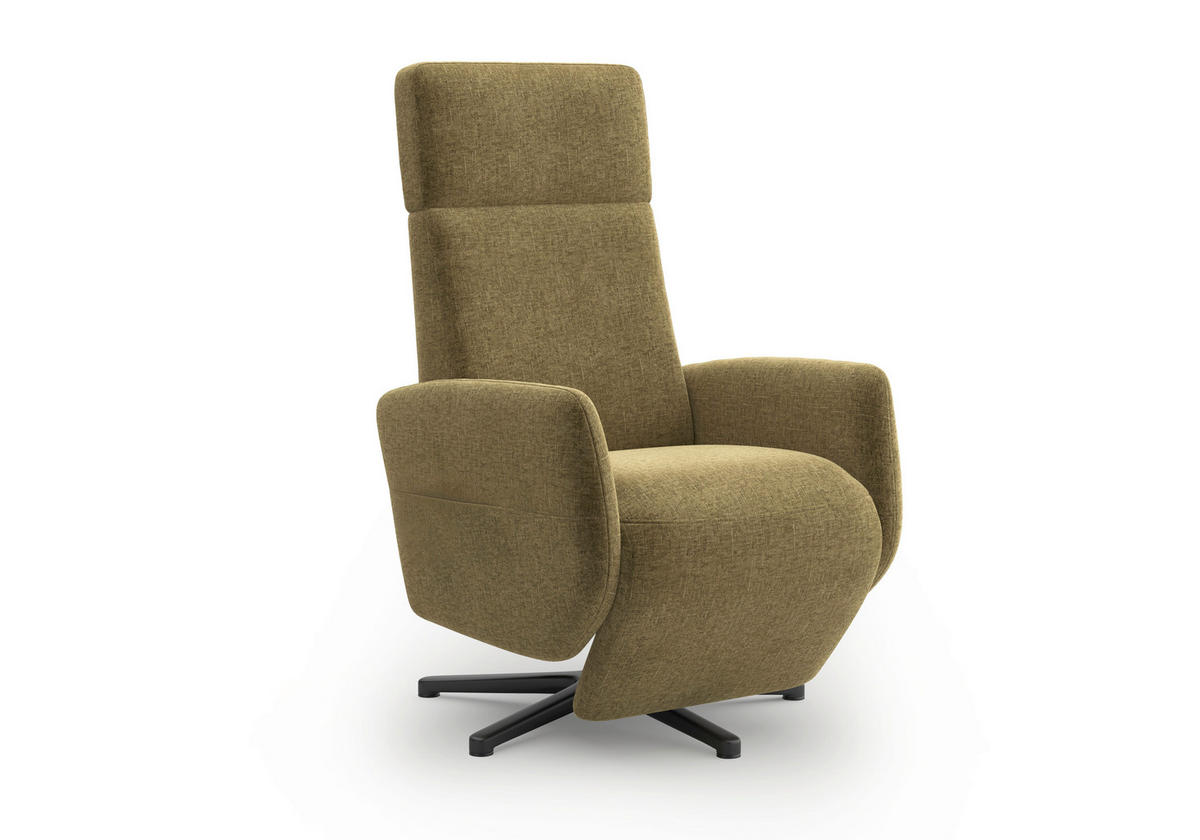 RELAXSESSEL in Textil Olivgrün  - Schwarz/Olivgrün, Konventionell, Textil/Metall (71/110/82cm) - Sit & More