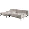 ECKSOFA in Chenille Sandfarben  - Sandfarben/Schwarz, MODERN, Textil/Metall (182/290cm) - Hom`in