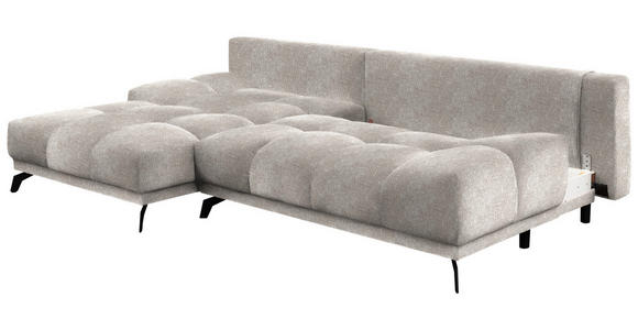 ECKSOFA in Chenille Sandfarben  - Sandfarben/Schwarz, MODERN, Textil/Metall (182/290cm) - Hom`in