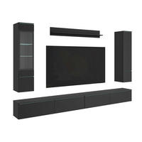 SZEKRÉNYSOR fekete  - fekete/szürke, Basics, műanyag/faalapú anyag (300/162/33cm) - P & B