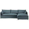 HUSSEN-ECKSOFA in Flachgewebe, Bouclé Blau  - Blau/Schwarz, Trend, Textil/Metall (295/165cm) - Livetastic