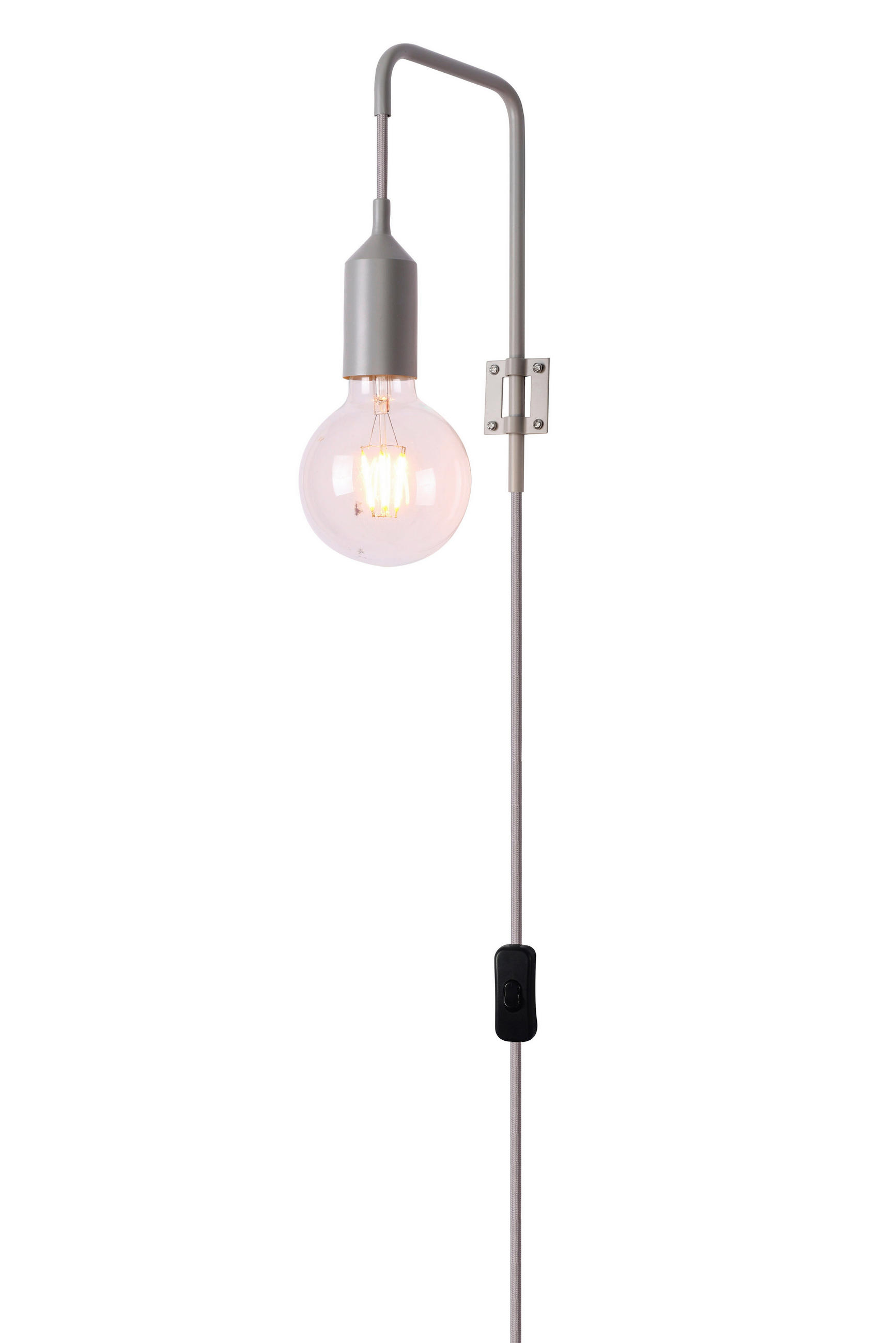 VÄGGLAMPA 4.5/16/25 cm   - grå, Basics, metall (4.5/16/25cm)