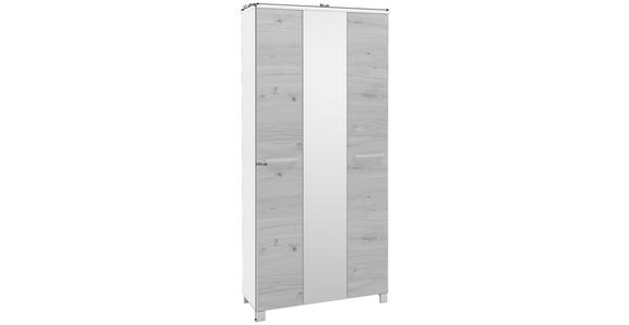 GARDEROBENSCHRANK 90/193/37 cm - Chromfarben/Eichefarben, Design, Glas/Holz (90/193/37cm) - Dieter Knoll