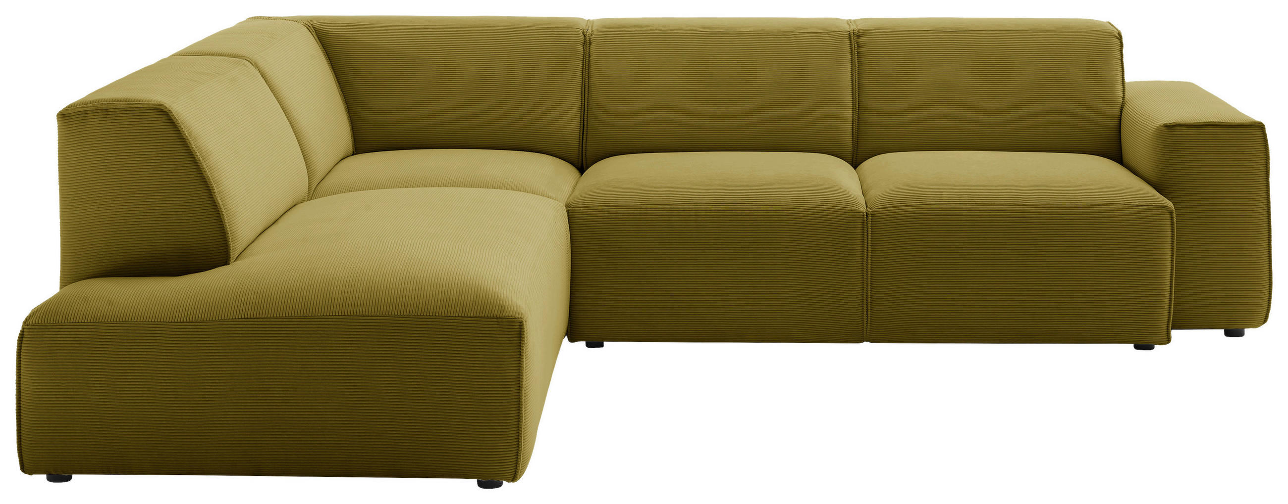 ECKSOFA in Cord Gelb, Grün  - Gelb/Schwarz, Design, Kunststoff/Textil (210/270cm) - Pure Home Lifestyle
