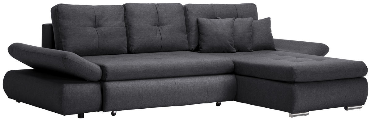 HÖRNSOFFA i vävt tyg mörkgrå  - mörkgrå/kromfärg, Design, textil/plast (302/187cm) - MID.YOU
