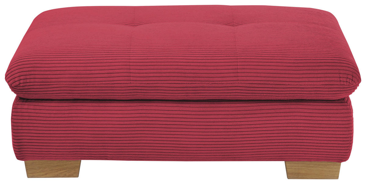 HOCKER Cord Beere  - Eichefarben/Beere, Design, Holz/Textil (106/43/74cm) - SetOne by Musterring