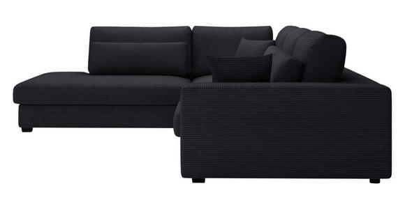 ECKSOFA in Cord Schwarz  - Schwarz, KONVENTIONELL, Kunststoff/Textil (250/314cm) - Carryhome