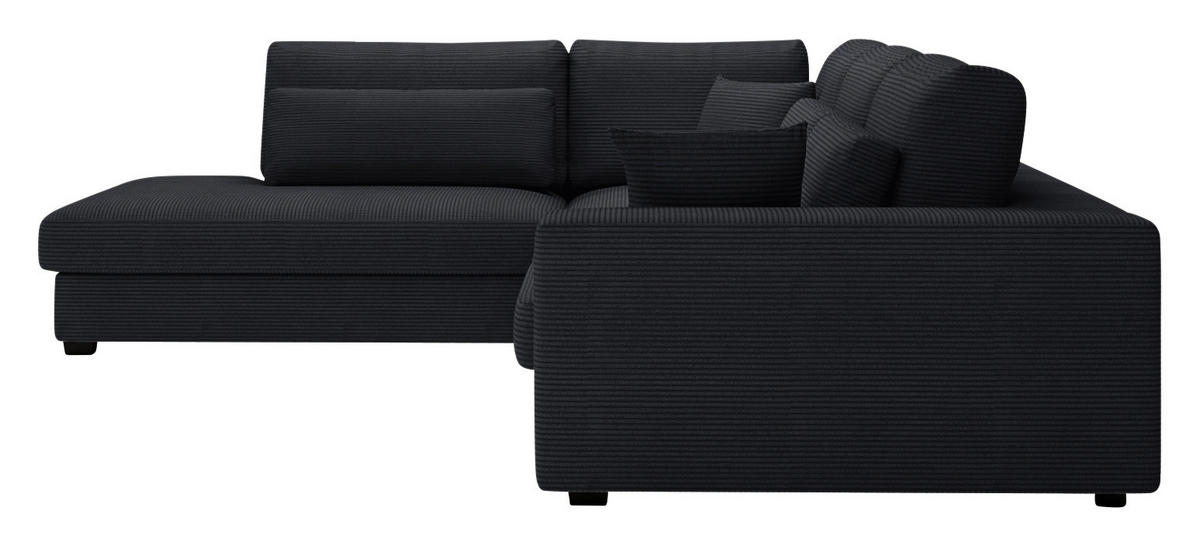 ECKSOFA Schwarz Cord  - Schwarz, KONVENTIONELL, Kunststoff/Textil (250/314cm) - Carryhome
