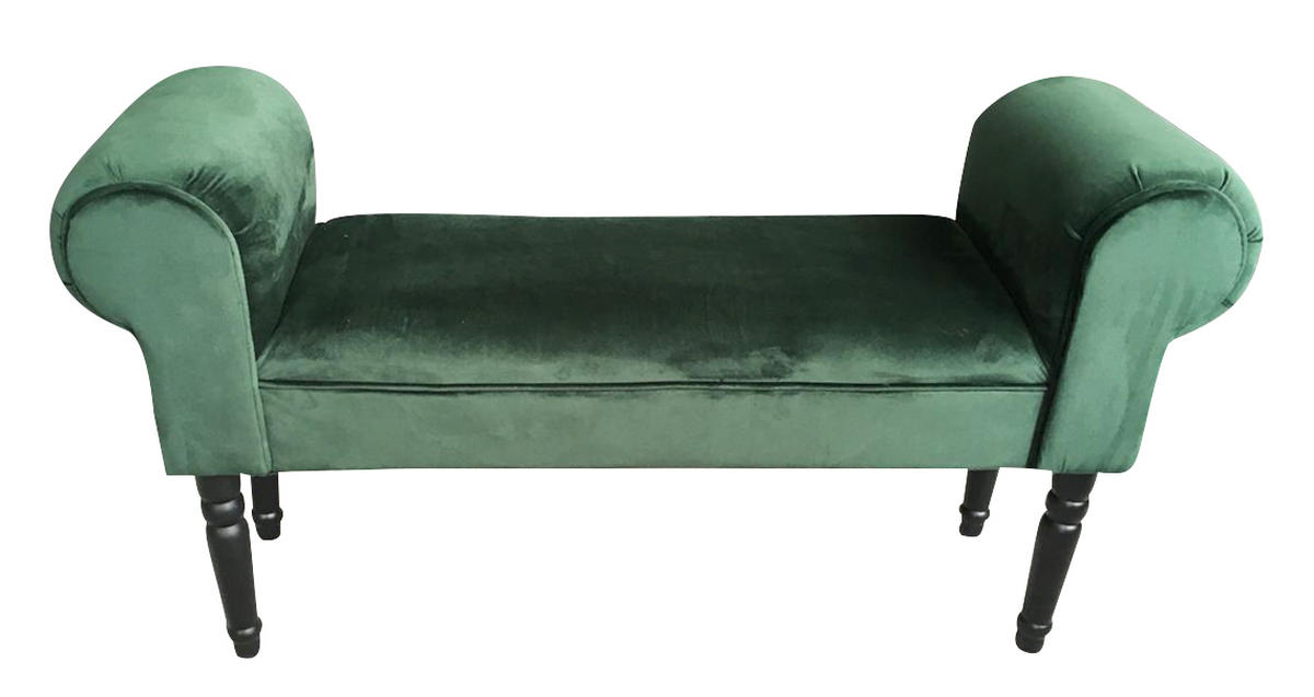 TABURE-KLUPA drvo, tekstil  zelena, crna        - zelena/crna, Moderno, drvo/tekstil (100/54/30cm)