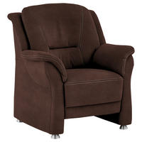 SESSEL in Mikrofaser Braun  - Beige/Alufarben, Konventionell, Textil/Metall (90/100/89cm) - Beldomo Comfort