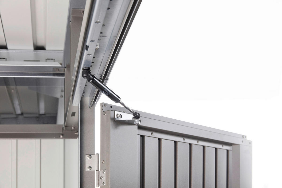 GERÄTEHAUS 180/218/222 cm  - Grau, Design, Metall (180/218/222cm) - Biohort